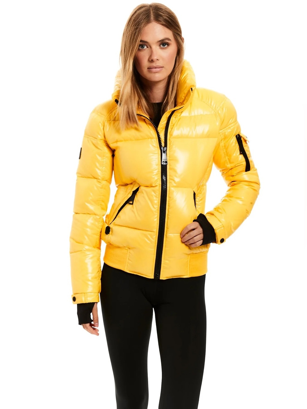 SAM NY size l large women’s  freestyle bomber down puffer jacket Sunlight yellow
